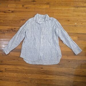Grayson Womens Top Size 4 Long Sleeve Button Up Linen